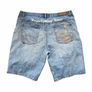 Vintage Y2K PNB Nation “Home Coming Kings” Denim Shorts